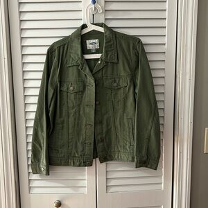 Olive green jean jacket